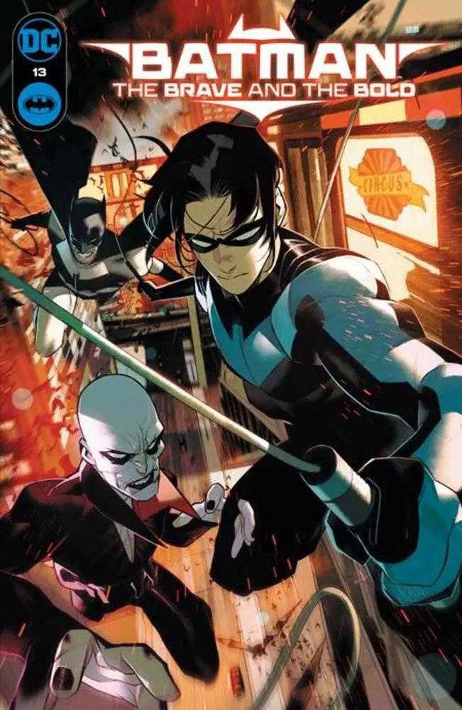Comic book cover for Batman The Brave and The Bold featuring Nightwing in action by Jason Shawn Alexander