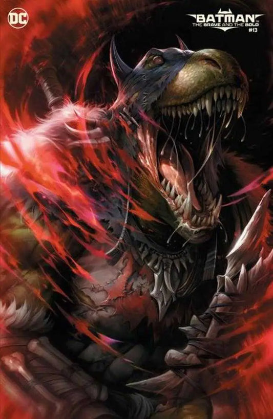 Menacing alien creature with spikes and sharp teeth in Batman The Brave And The Bold #13 cover by Jason Shawn Alexander