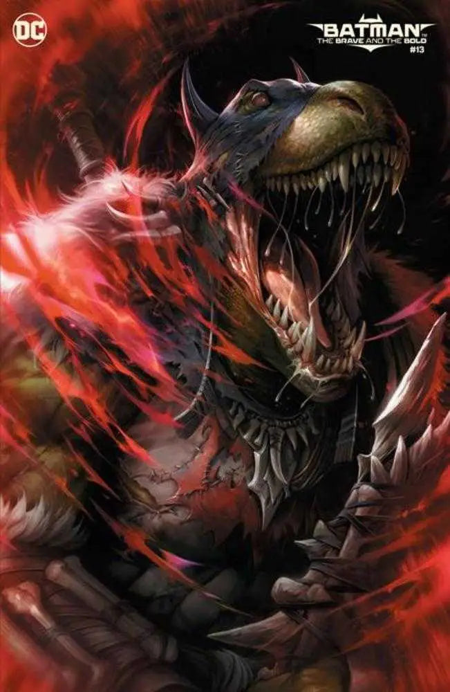 Menacing alien creature with spikes and sharp teeth in Batman The Brave And The Bold #13 cover by Jason Shawn Alexander