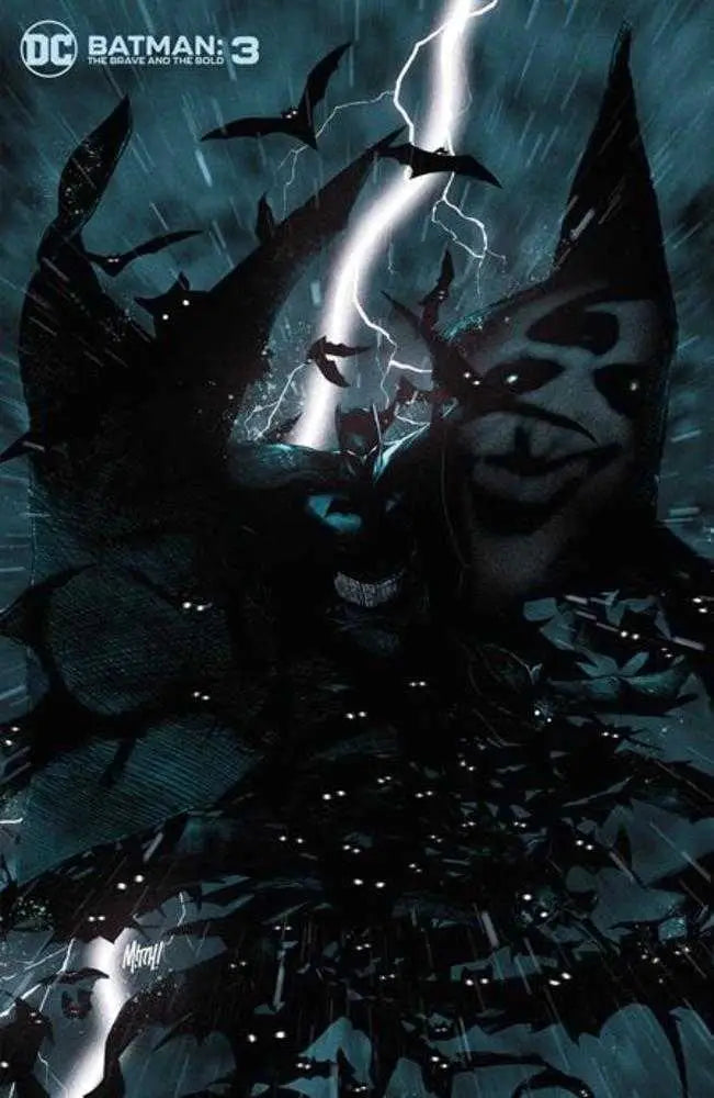 Dark bat silhouette with lightning bolts in Batman The Brave And The Bold #3 variant by Christopher Cantwell