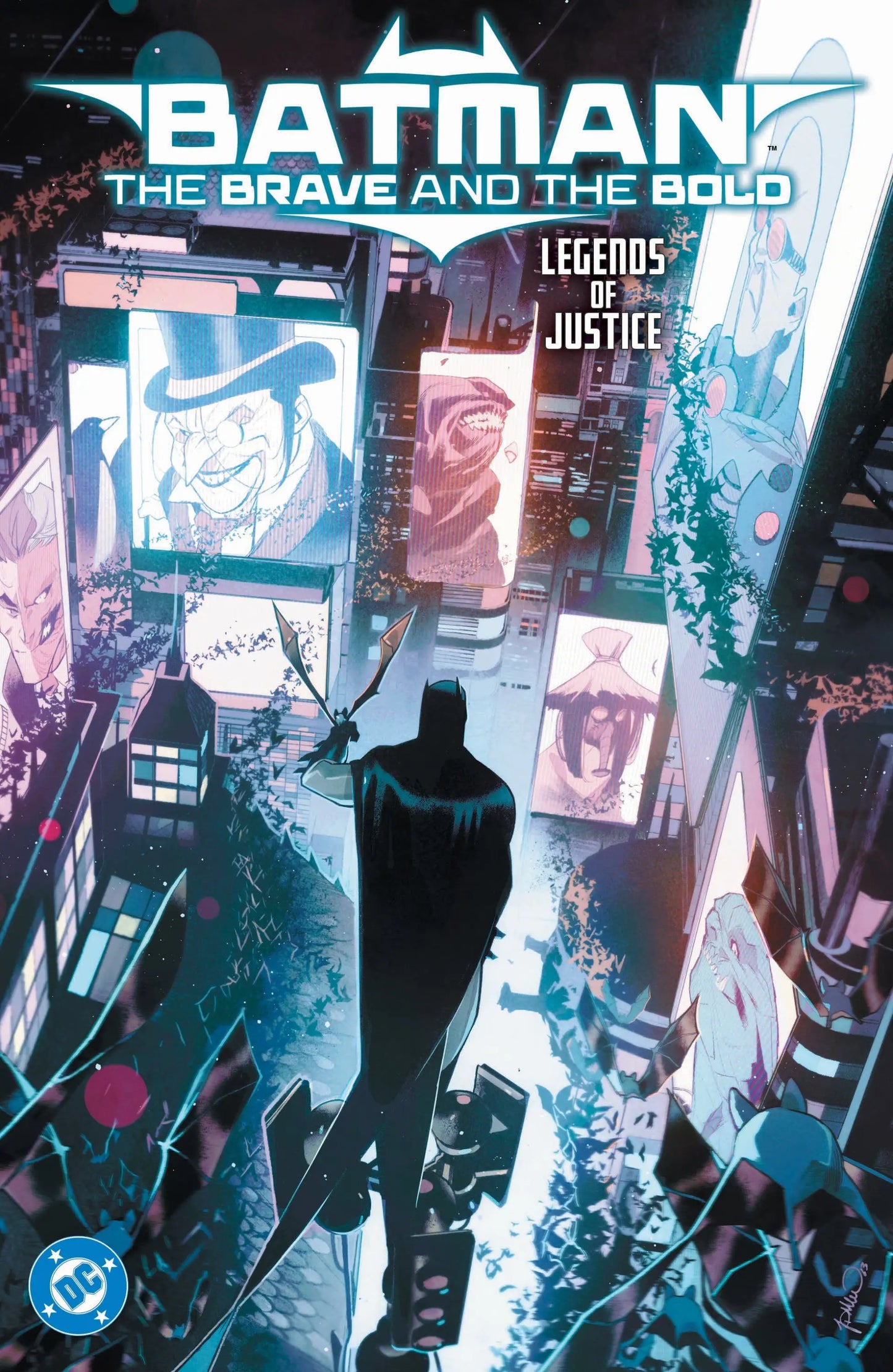 Comic book cover featuring Batman in Gotham City for Batman The Brave And The Bold Legends Of Justice with Gotham Academy