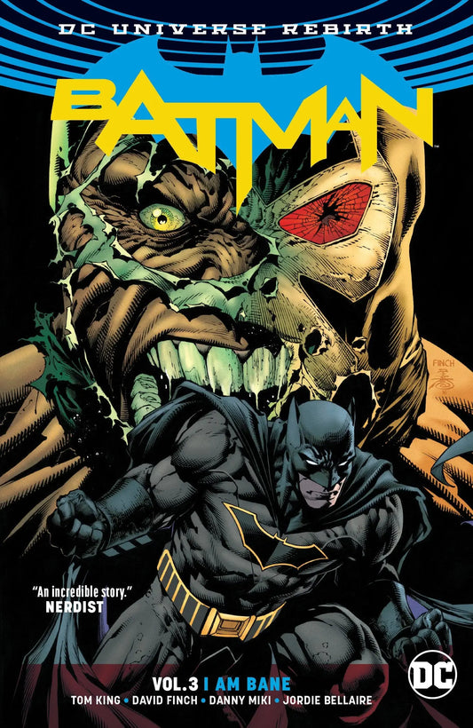 Batman Volume 3 I Am Bane comic cover with Batman facing a monstrous creature