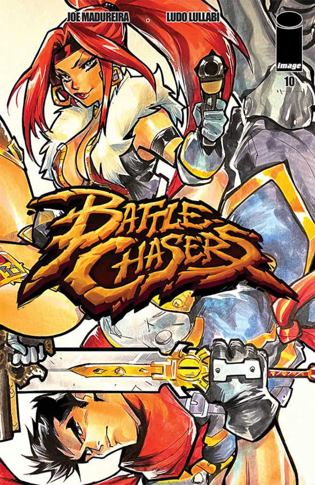 Battle Chasers comic book cover G Andolfo Mature featuring vibrant art and dynamic characters