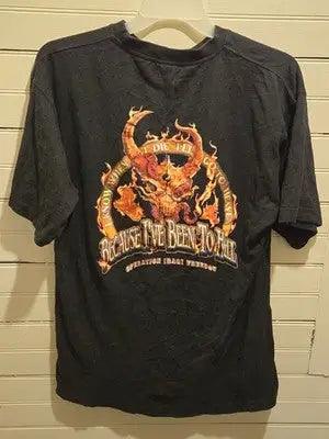 Battle Design T-Shirt Mens XL Black Operation Iraqi Freedom Graphic Skull Tee - Apparel