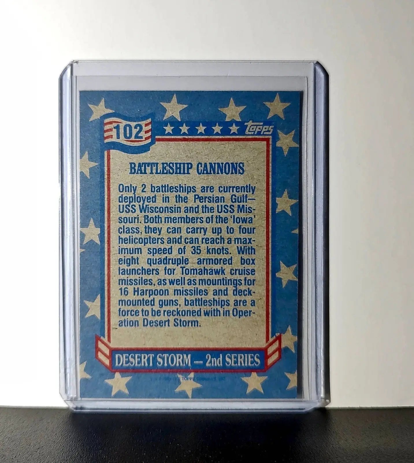 Battleship Cannons 1991 Topps Desert Storm #102 Card