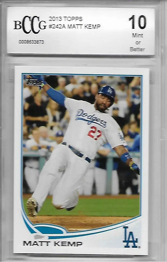 BCCG BGS 10 2013 Topps Matt Kemp #242A Baseball Trading Card Dodgers Graded - Baseball Card Single