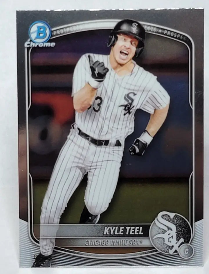 Kyle Teel Bowman Chrome baseball card featuring Chicago White Sox player