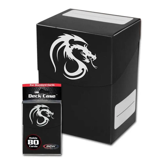 BCW DECK CASE PLASTIC - BLACK (Holds 80 Cards) - Card Supplies