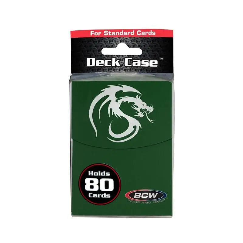 BCW DECK CASE PLASTIC - GREEN (Holds 80 Cards)