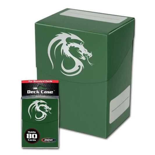 BCW DECK CASE PLASTIC - GREEN (Holds 80 Cards) - Card Supplies