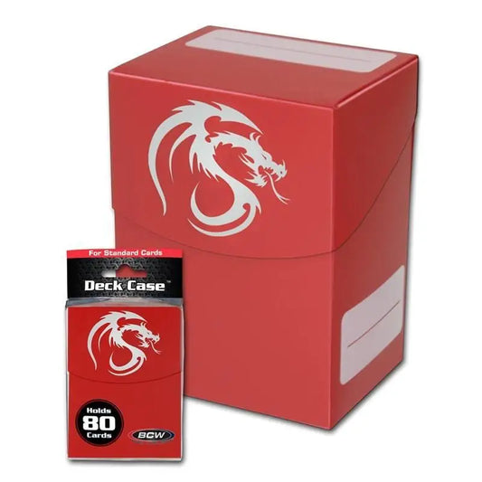 BCW DECK CASE PLASTIC - RED (Holds 80 Cards) - Card Supplies