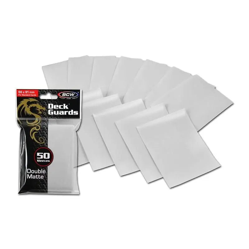 BCW DECK GUARDS CARD SLEEVES - WHITE (50 Sleeves) - Card Supplies