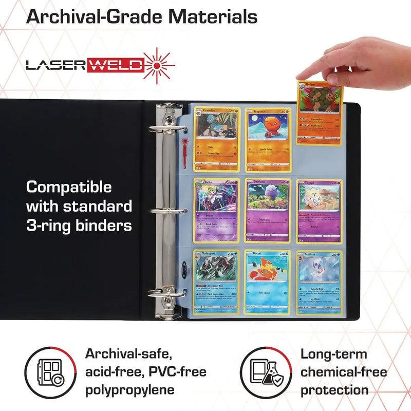 BCW LaserWeld® 9-Pocket Card Page 100 CT. Box - Card Supplies