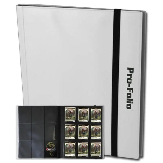 BCW PRO-FOLIO 9-POCKET ALBUM - WHITE (Holds 360 Cards 9 Pocket Double Pages - Card Supplies