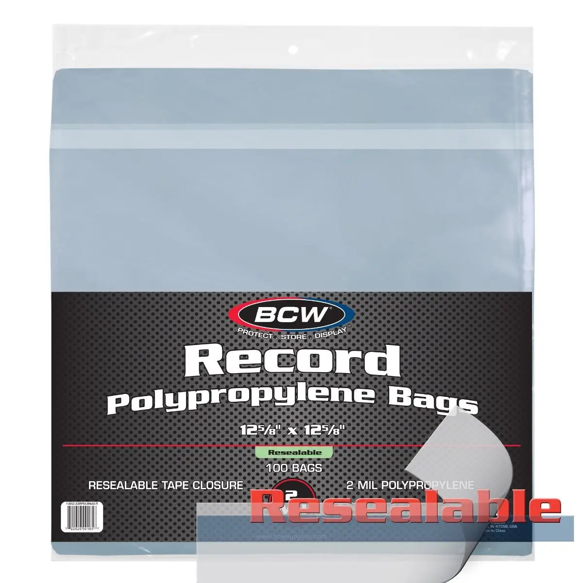 BCW Resealable 12-Inch Record Bags - Snug - Card Supplies