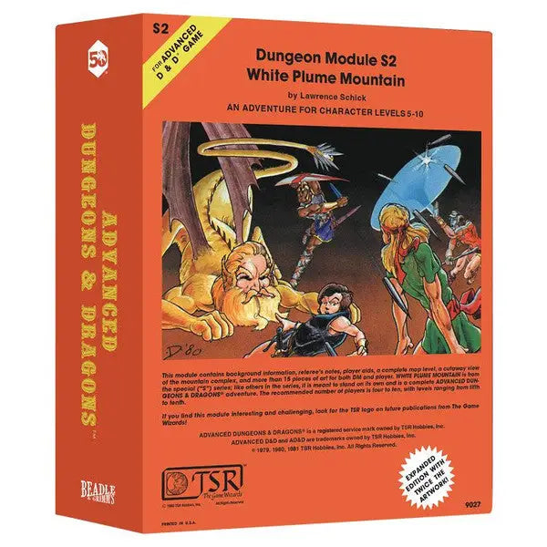 Orange Dungeon Module S2 White Plume Mountain from Beadle & Grimm’s classic module dice collection