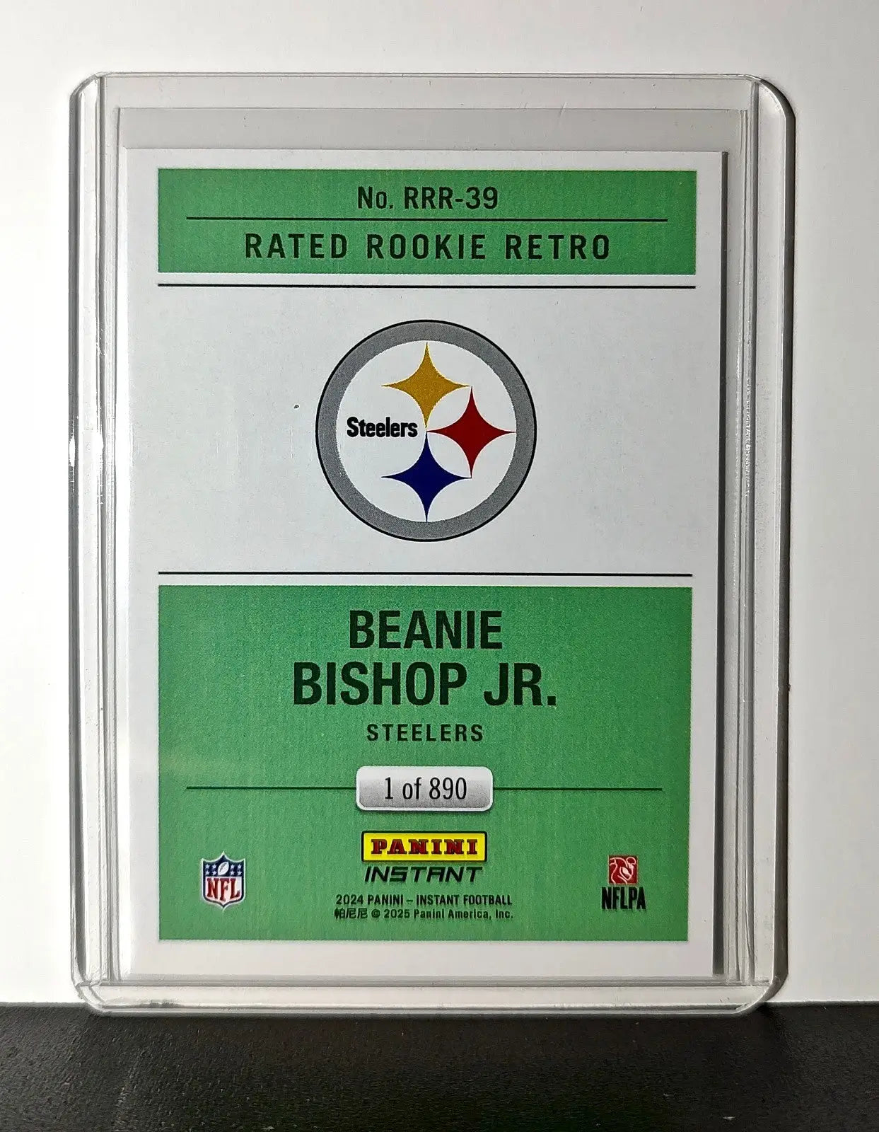 Beanie Bishop Jr. Rookie 2024 Panini Rated Rookie Retro NFL 39 Steelers 1 of 890 - Football Card Single