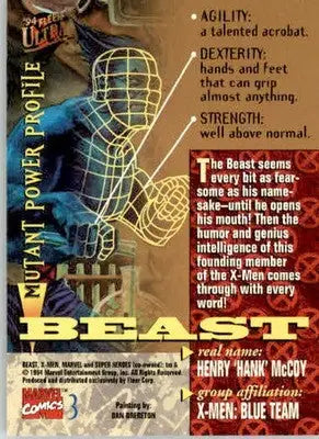 Beast - 1994 Ultra X-Men - #3 - Non_sport - Non-Sports Card Single