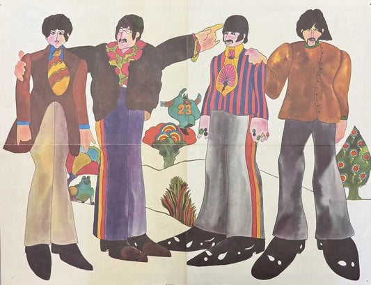 Beatles Yellow Submarine Poster Supplement to Eye Magazine 1968 Vintage Original - Entertainment Memorabilia