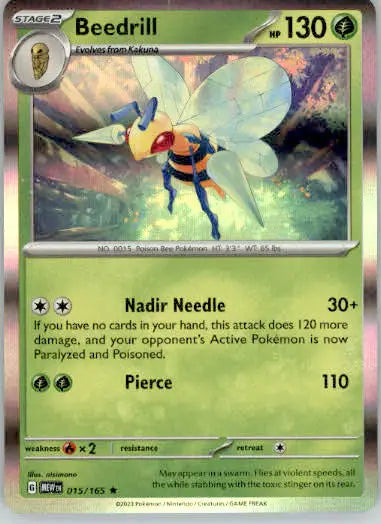 Beedrill - SV: Scarlet & Violet 151 - 015/165 - Holo NM - Pokémon Card Single