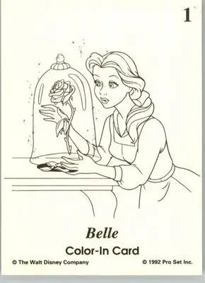 Belle / Beast - 1992 Pro Set Beauty and the Beast - #C1 - Color in Cards - Entertainment Card Single