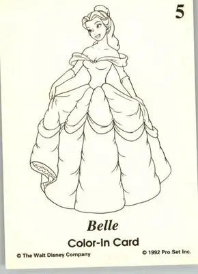 Belle / Beast - 1992 Pro Set Beauty and the Beast - #C5 - Color in Cards - Entertainment Card Single