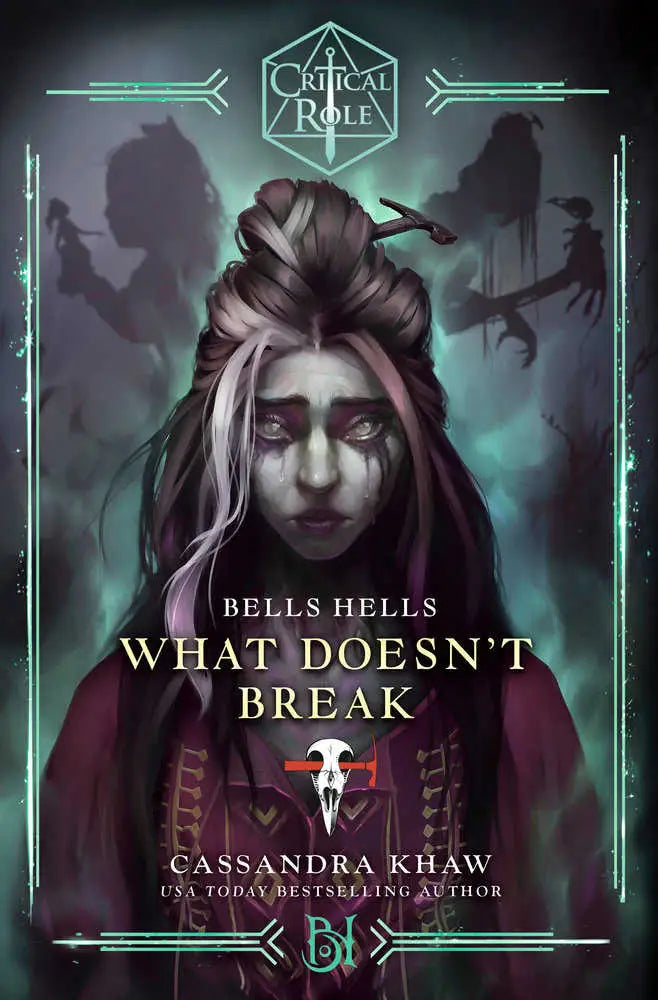 Book cover with woman’s portrait for Bells Hells Critical Role paperback novel