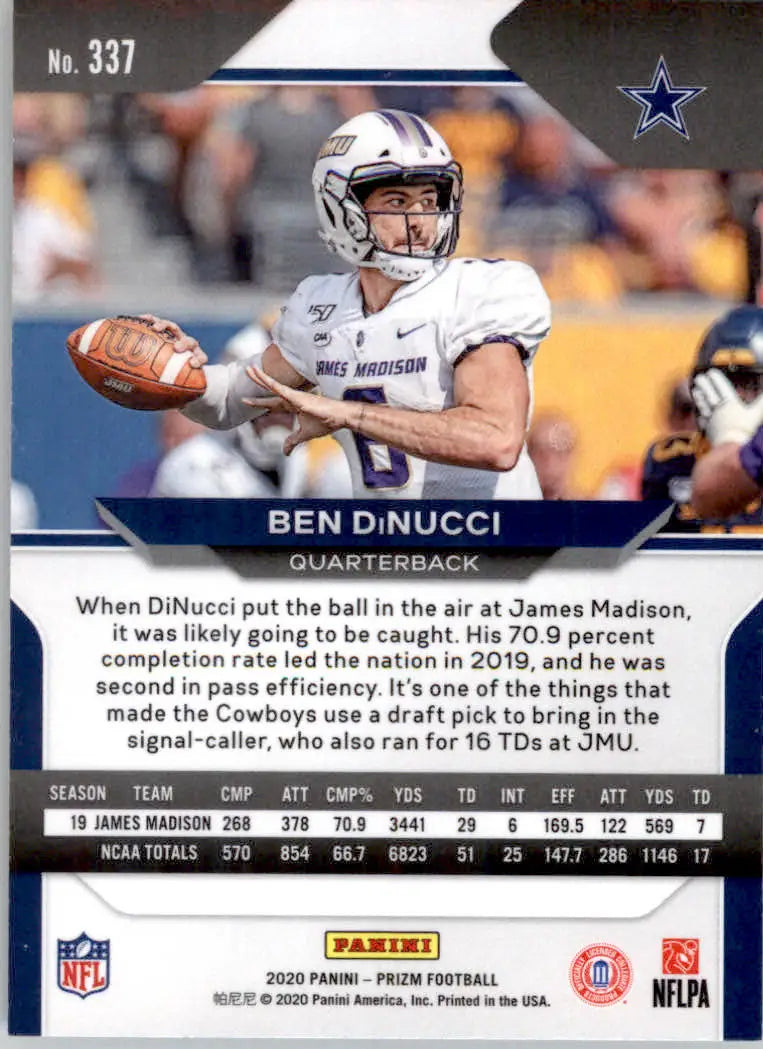 Ben DiNucci - 2020 Panini Prizm - #337 - RC Football - Football Card Single