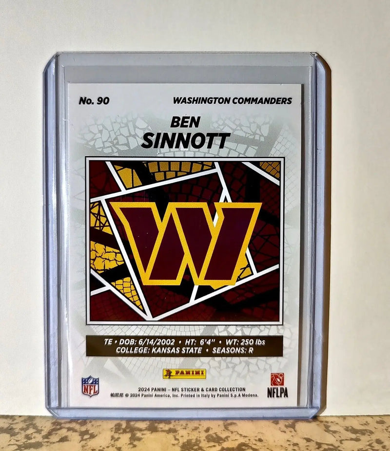 Ben Sinnott 2024 Panini NFL #90 Rookie Sticker Card Washington Commanders
