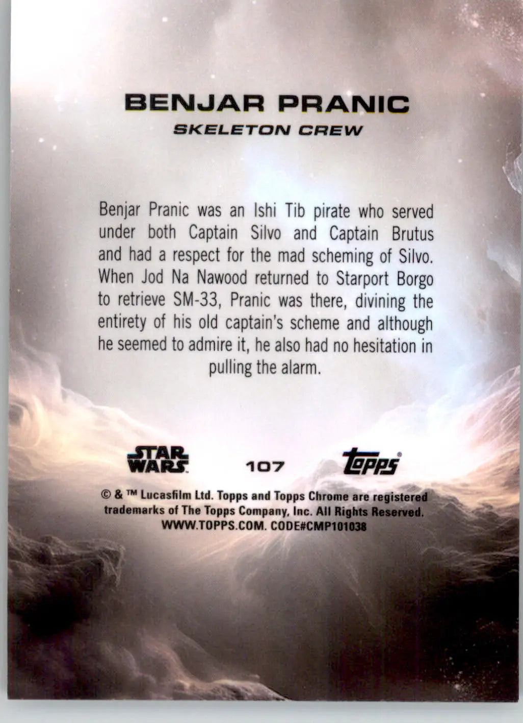 Benjar Pranic - 2025 Topps Chrome Star Wars Sapphire - #107 - Non_sport - Star Wars Card Single