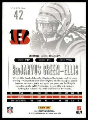 BenJarvus Green-Ellis 2013 Panini Prestige #42 Cincinnati Bengals