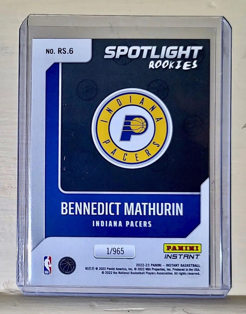 Bennedict Mathurin 2022-23 Panini NBA #6 Spotlight Rookies Card 1/965