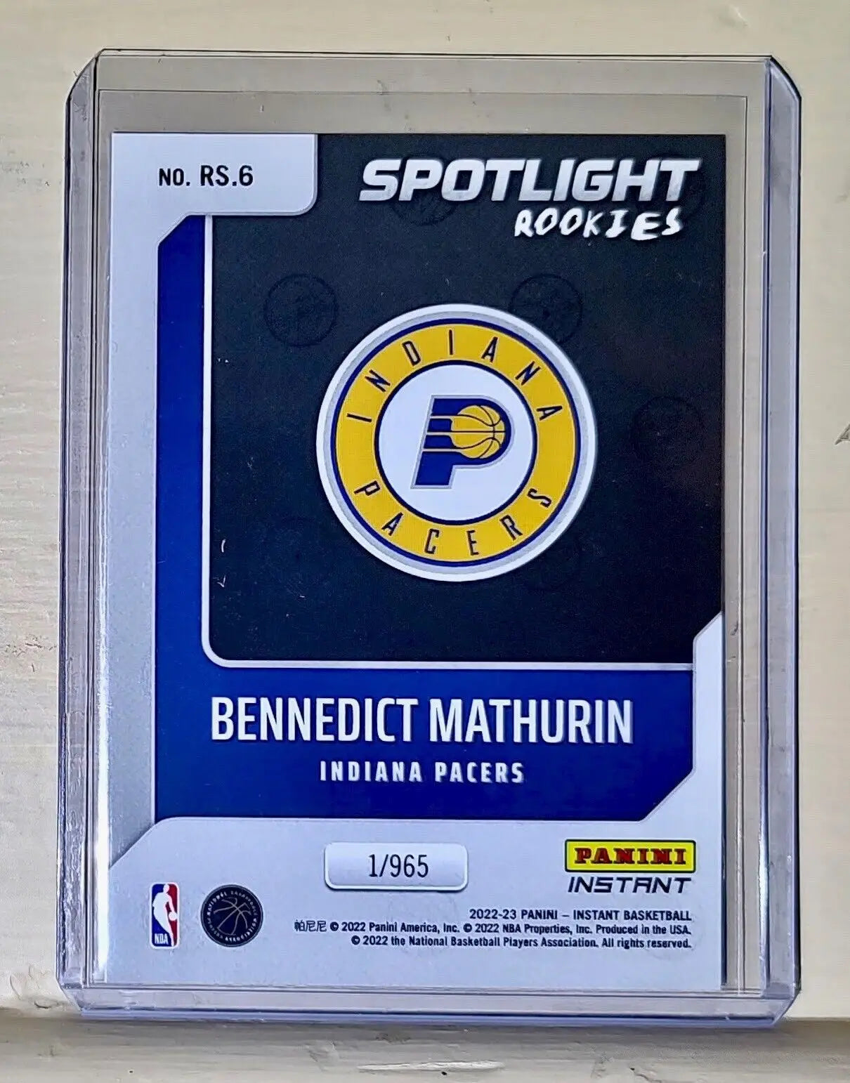 Bennedict Mathurin 2022-23 Panini NBA #6 Spotlight Rookies Card 1/965 - Basketball Card Single