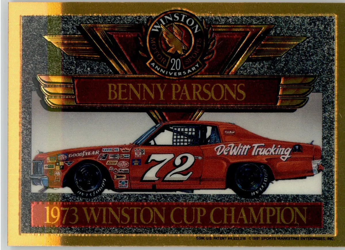 Benny Parsons 1973 Car - 1991 Maxx Winston 20th Ann Foils - #NNO - Racing - Racing Card Single