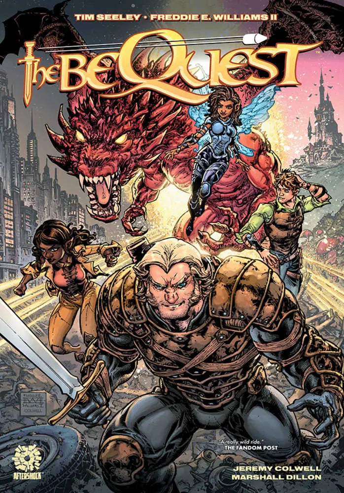 Comic book cover for Bequest TPB featuring dynamic artwork and vibrant colors