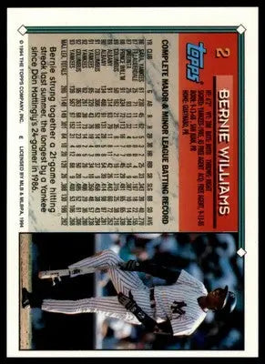 Bernie Williams 1994 Topps #2 New York Yankees - Baseball Card Single