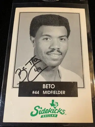 Beto Signed 1990-91 Dallas Sidekicks Soccer 5x7 Post Card Schedule Auto JSA - Sports Memorabilia