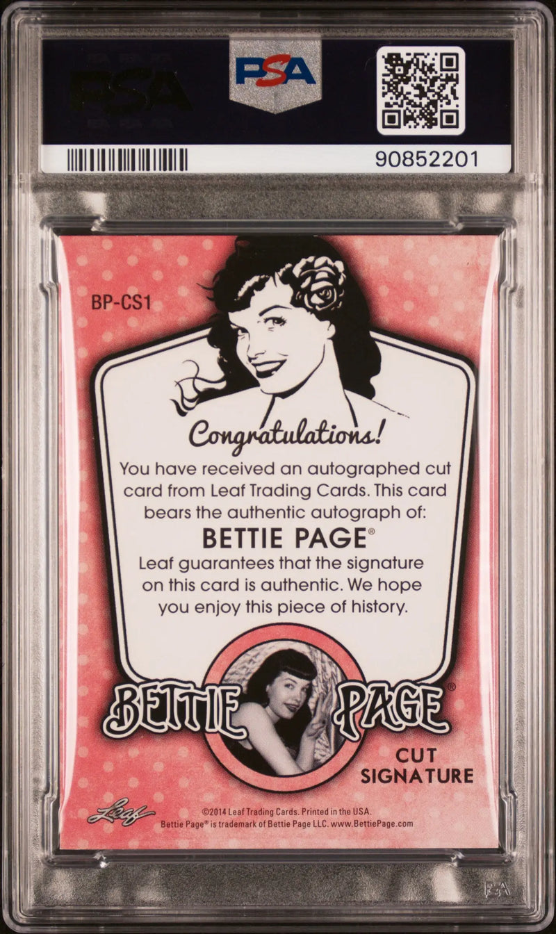 Bettie Page 2014 Leaf Bettie Page Collection Auto PSA Auth Auto 10 - Other