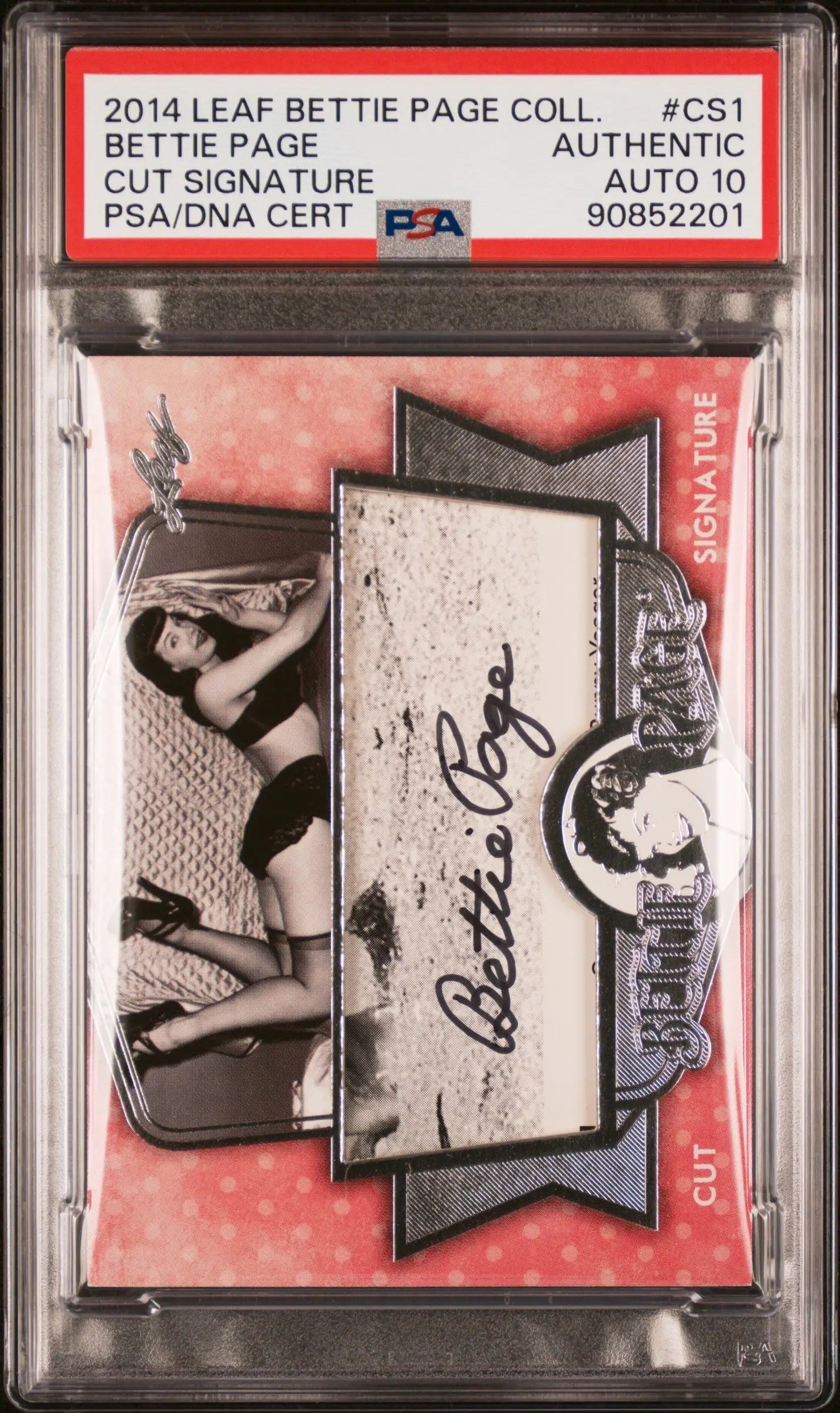Bettie Page 2014 Leaf Bettie Page Collection Auto PSA Auth Auto 10 - Other