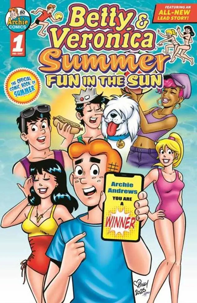 Comic book cover featuring Veronica summer fun and Archie characters at the beach