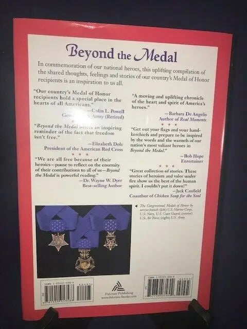 Patriotic book cover of Beyond the Medal Peter Lemon Auto Hardcover Autographed Book