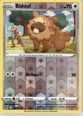 Bidoof - SWSH09: Brilliant Stars - Reverse Holo LP - #120/172 - Pokémon Card Single