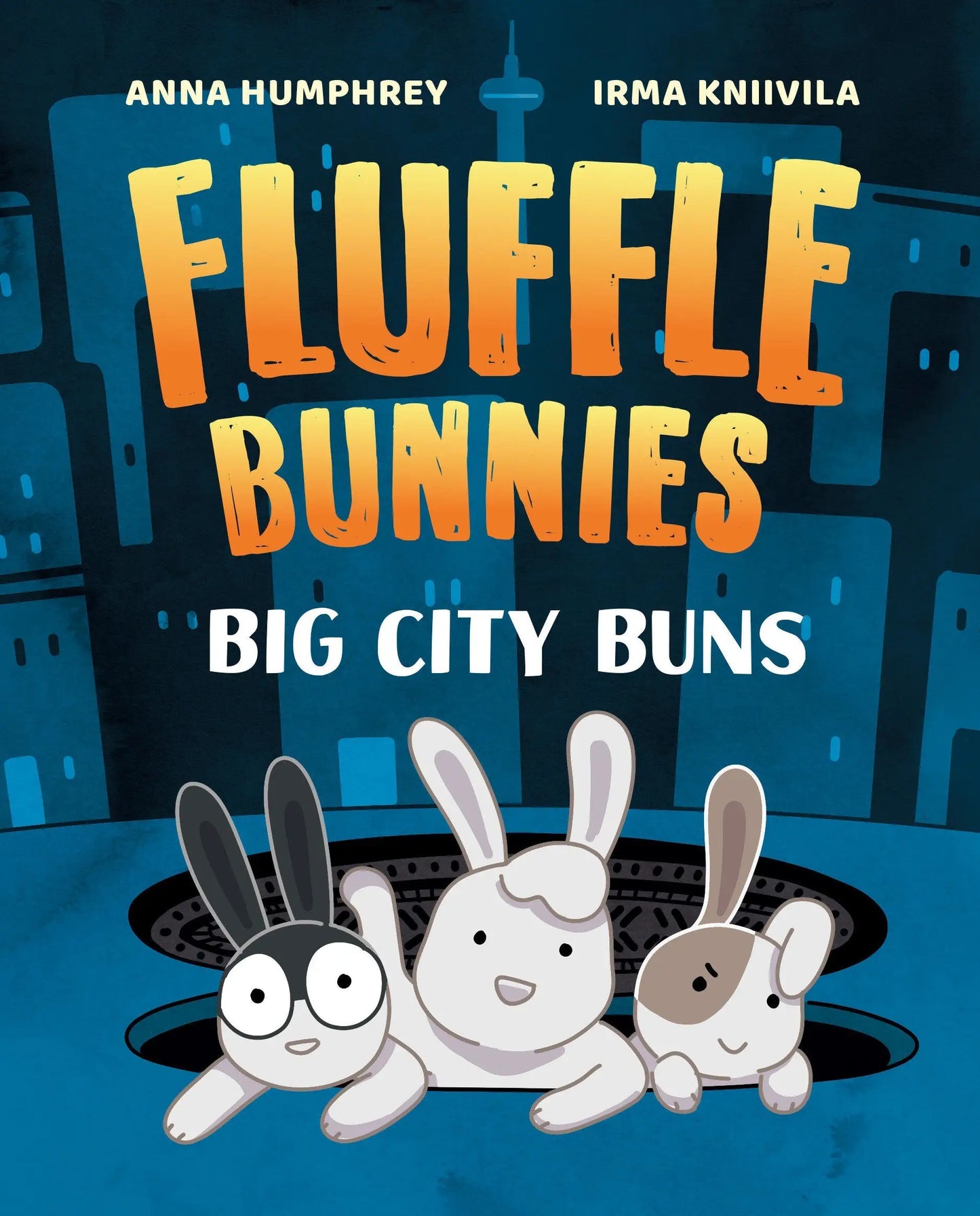 Children’s Book Cover for Big City Buns Featuring Adorable Fluffle Bunnies