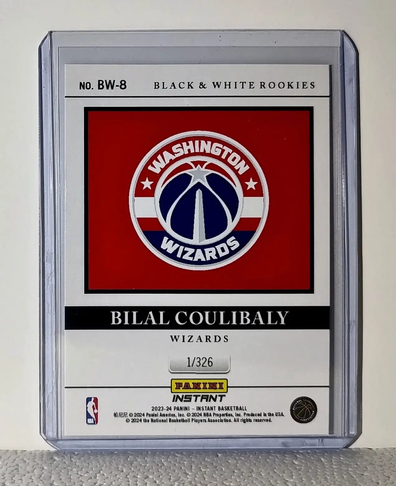 Bilal Coulibaly 2023-24 Panini NBA #8 Black and White Rookies Card 1/326