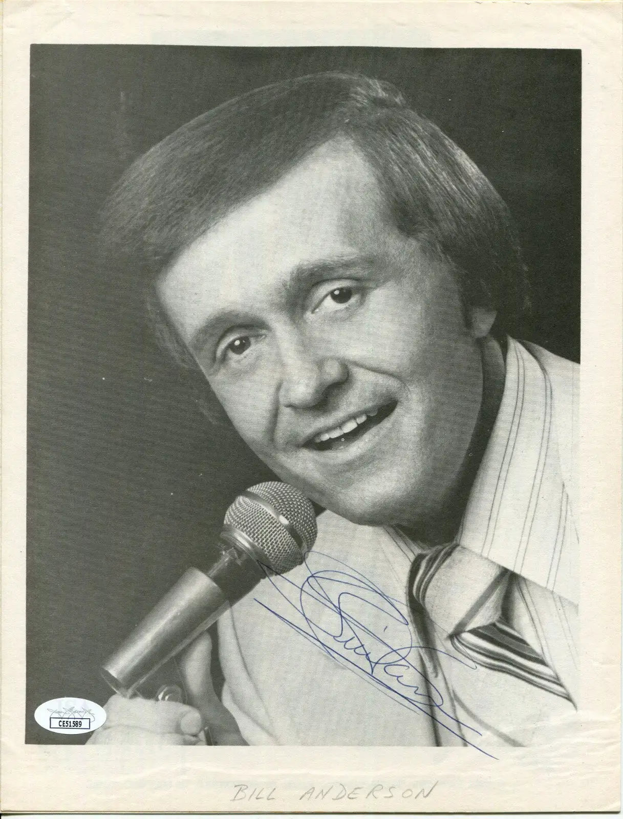 Bill Anderson Autographed 8x10 Photo Country Music Singer Signed JSA COA Auto - Entertainment Memorabilia