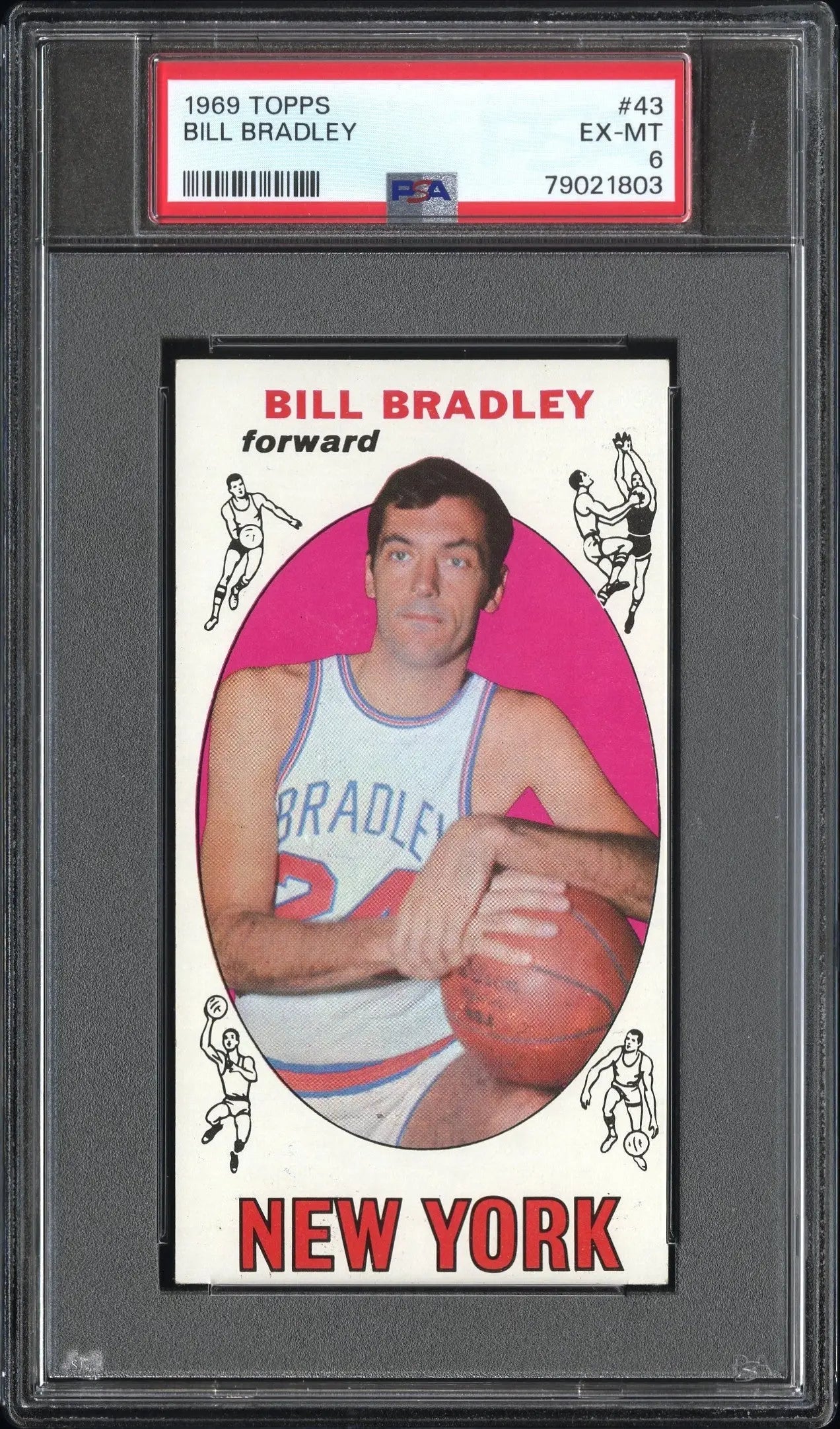 Bill Bradley 1969 Topps #43 PSA 6 Ex-Mint - Basketball Card Single