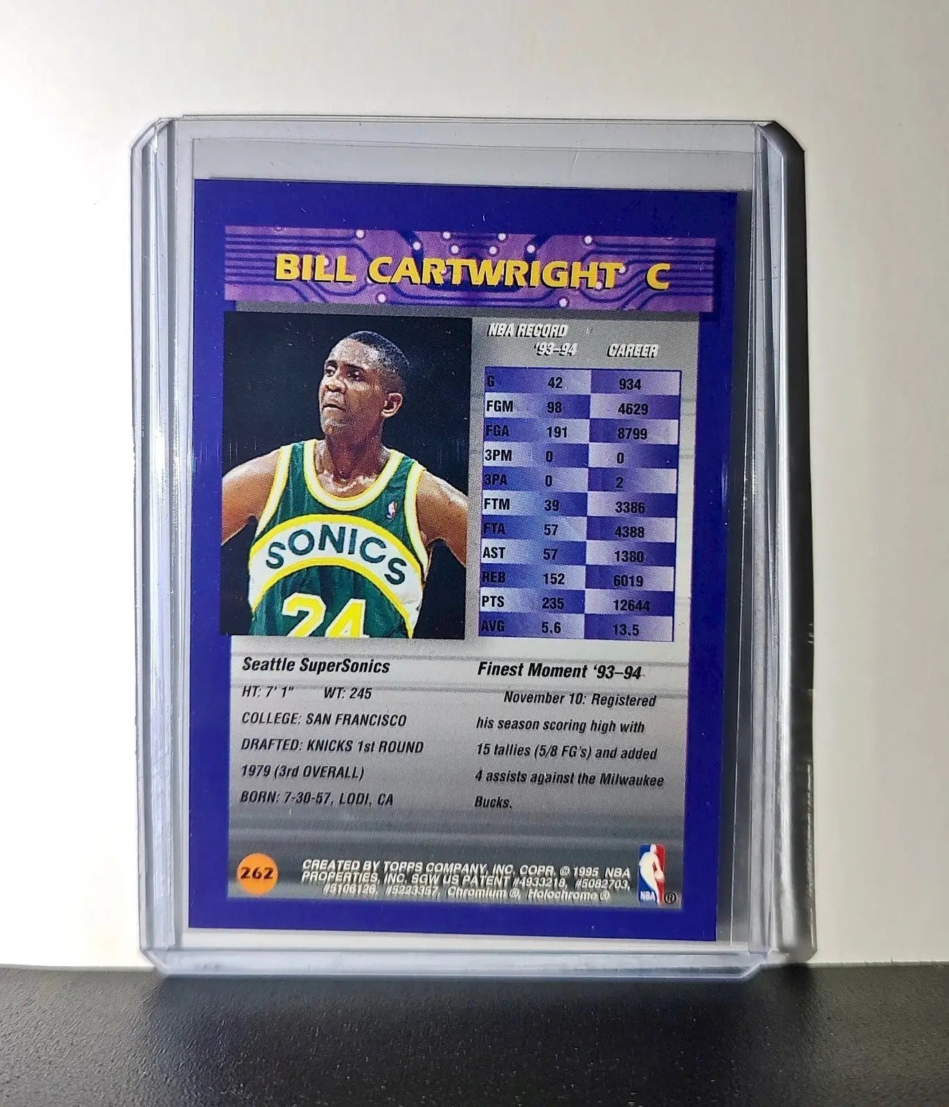Bill Cartwright 1994-95 Topps Finest #262 Basketball Card