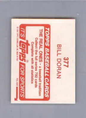 Bill Doran - 1984 Topps Stickers - #377 - Baseball - Baseball Card Single