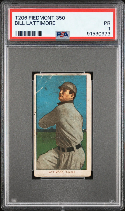 Bill Lattimore 1909-11 T206 Piedmont 350 PSA 1 Poor - Baseball Card Single