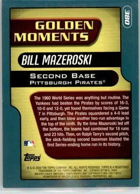 Bill Mazeroski - 2001 Topps - #380 - Baseball - Baseball Card Single